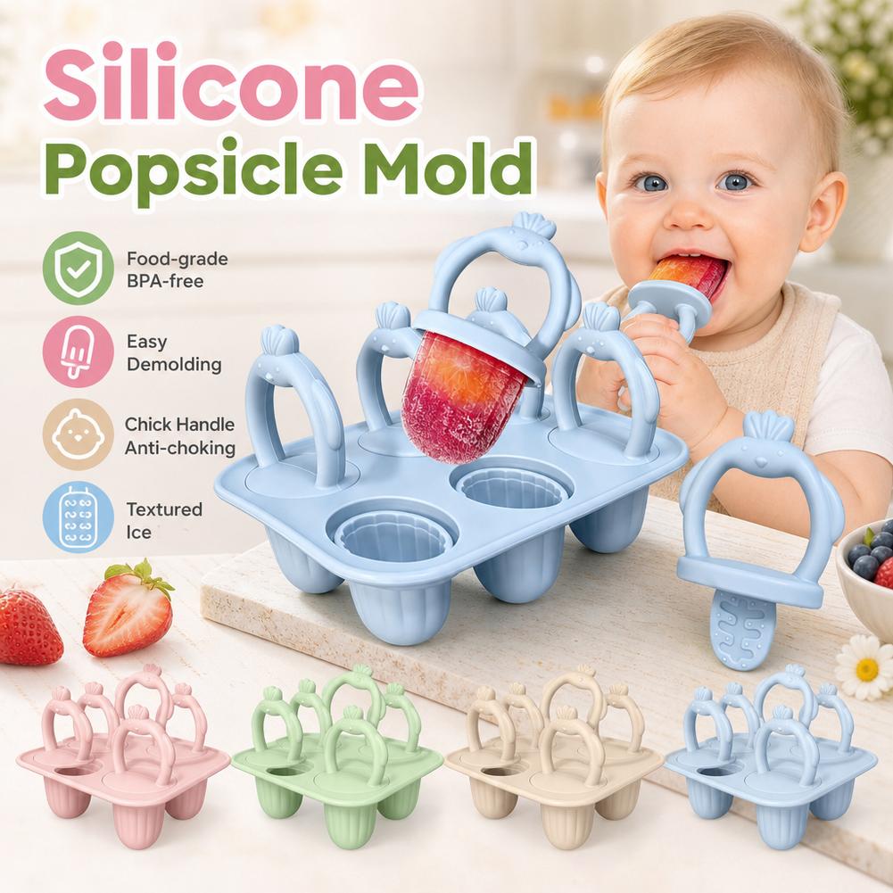Homemade Food Snacks - 1set Silicone Popsicle Mold Six Grid