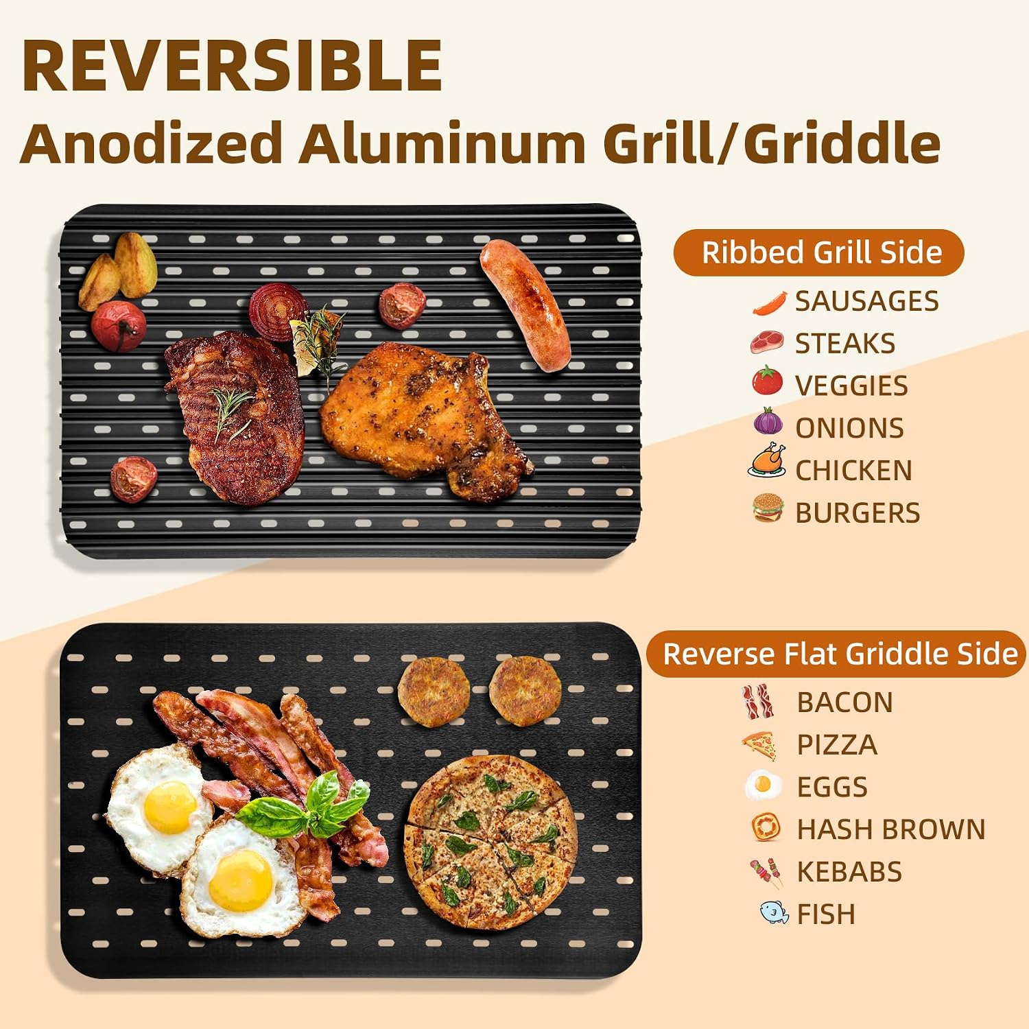 18.25'' x 11.5'' Reversible Al - đánh giá và giá Foods X