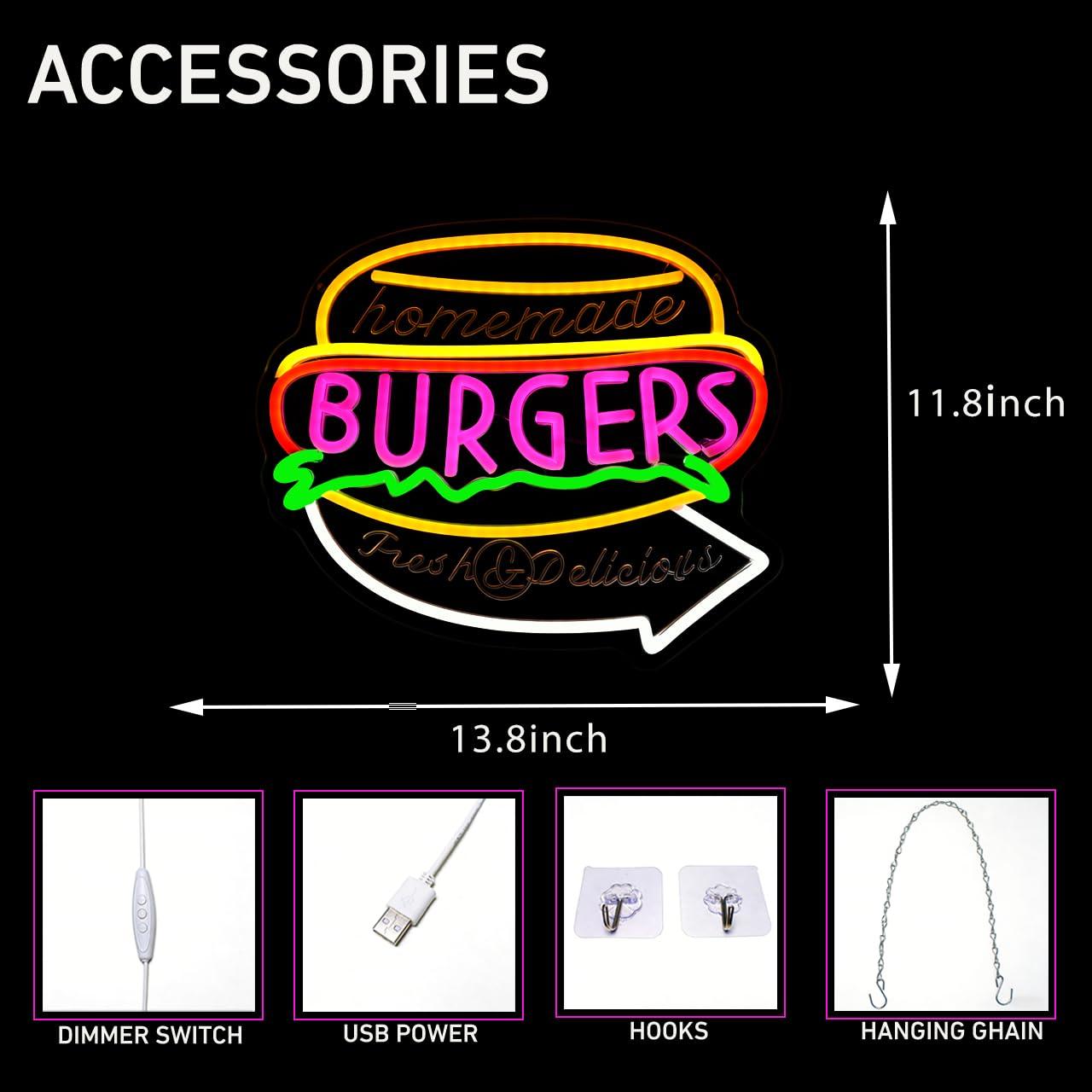 Homemade Burgers Neon Sign USB - đánh giá và giá Homemade Food Snacks