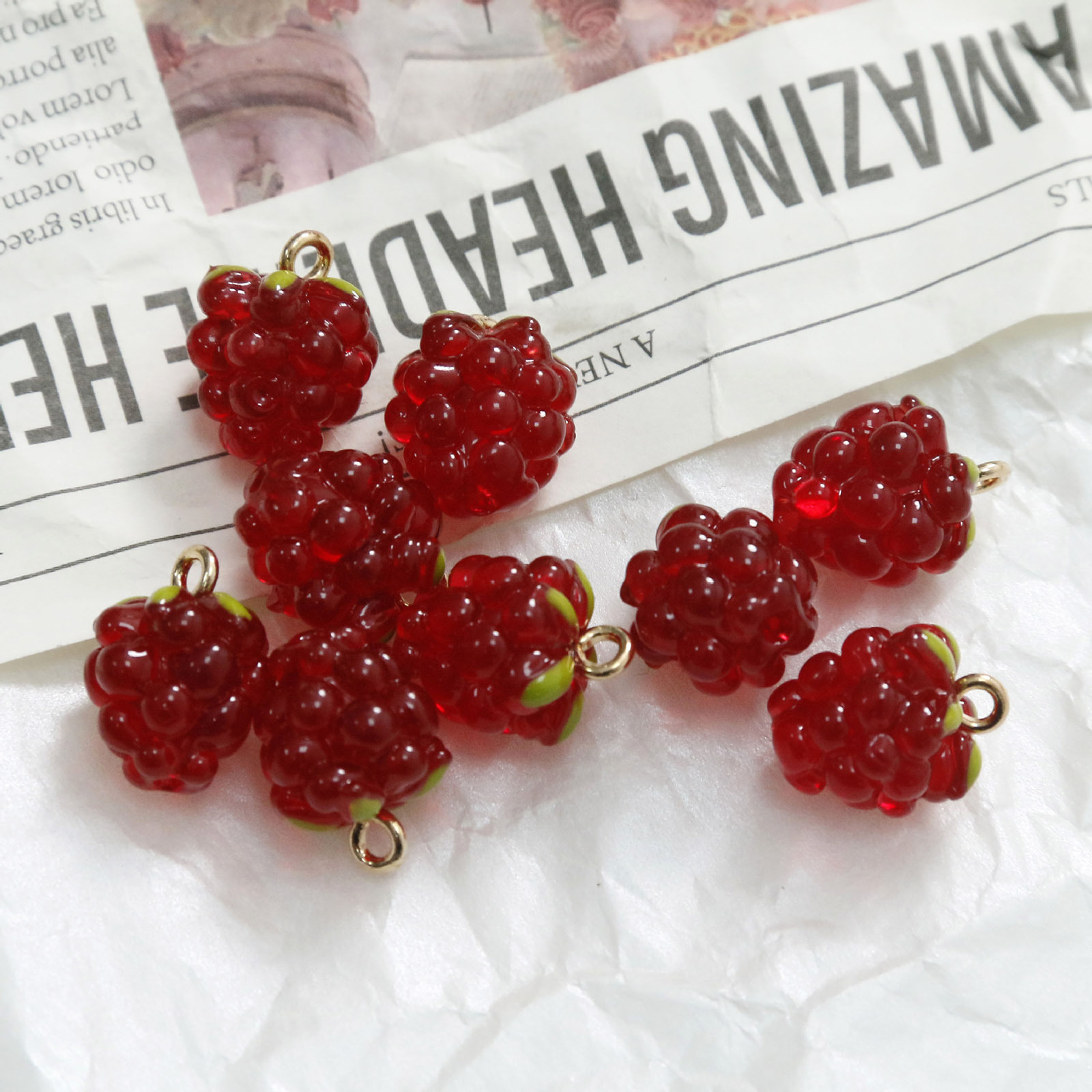 2PCs 3D Resin Charms Grape Fru - đánh giá và giá Foods X