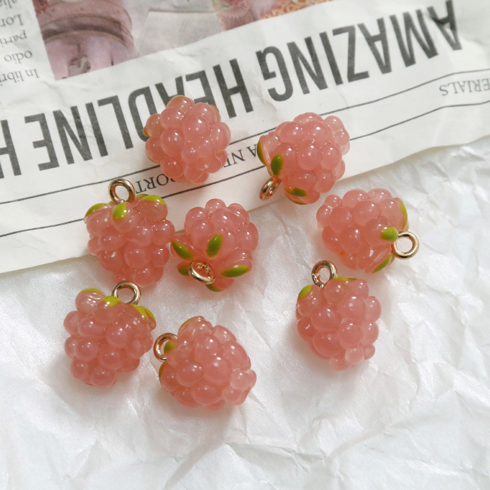 2PCs 3D Resin Charms Grape Fru - đánh giá và giá Foods X